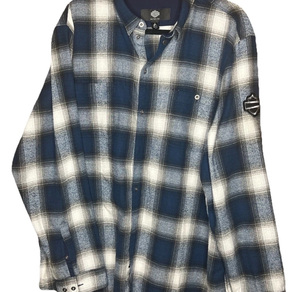 Harley-Davidson Blue Plaid Shirt
